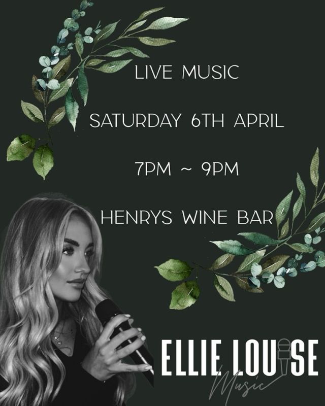 🎵 We're delighted to be welcoming back Ellie Louise who is a local vocalist who sings contemporary covers as well as classics